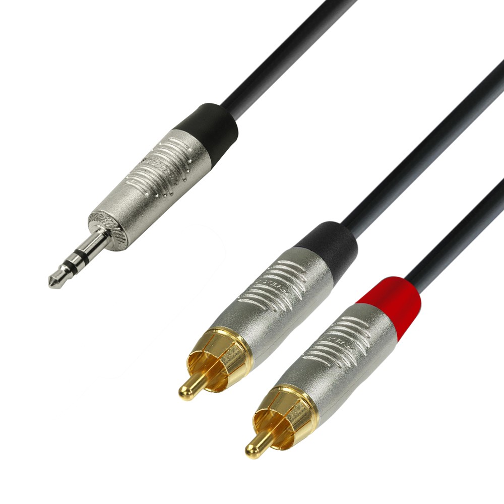 ADAM HALL K4YWCC-0300 3m Signal Cable RCA to Mini 3,5mm Stereo Jack