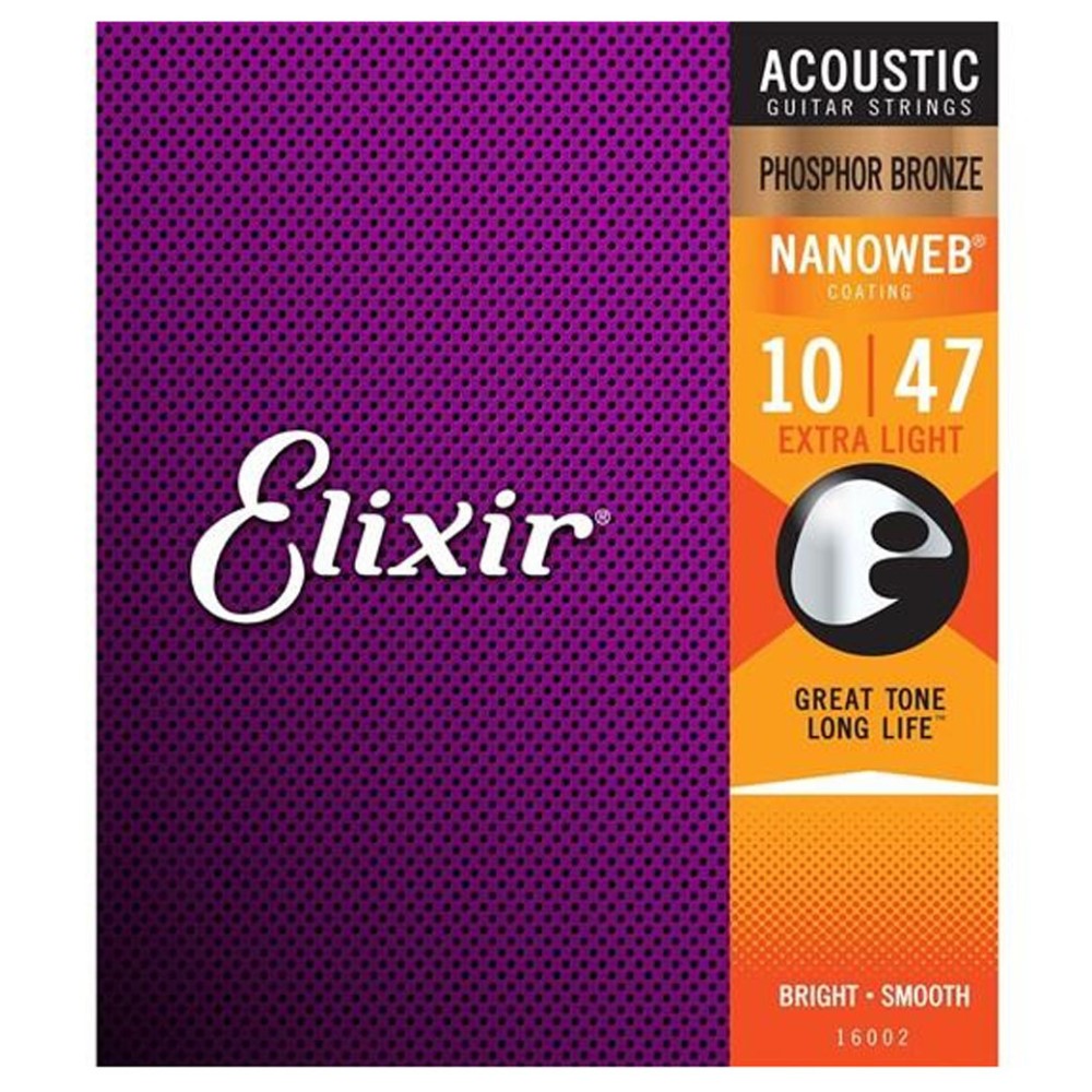 ELIXIR 16002 NANOWEB EXTRA LIGHT 10-47 Phosphor Bronze Σετ Χορδές Ακουστικής Κιθάρας