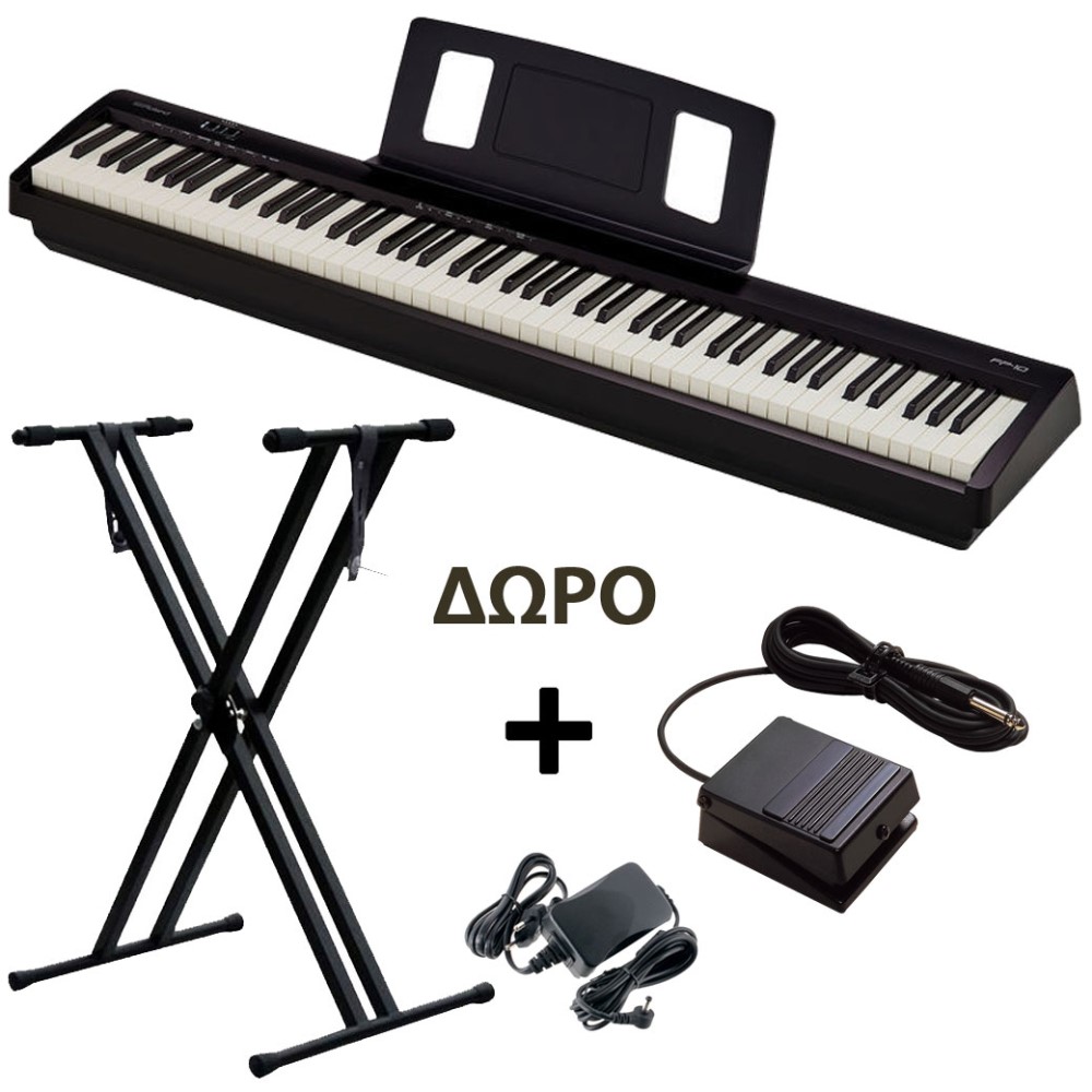 ROLAND FP-10BK Ηλεκτρικό Πιάνο με ΔΩΡΟ Βάση και Πεντάλ