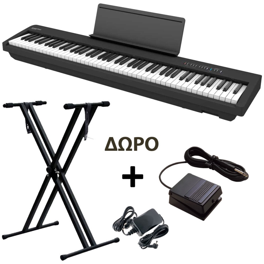 ROLAND FP-30X Black Ηλεκτρικό Πιάνο με ΔΩΡΟ Βάση και Πεντάλ