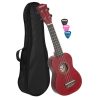 CASCHA HH-3961 Soprano Ukulele - Σοπράνο Γιουκαλίλι Κόκκινο με θήκη