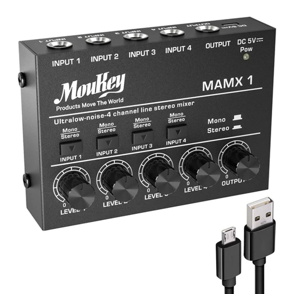 MOUKEY MAMX-1 Φορητός Μίκτης 4 καναλιών