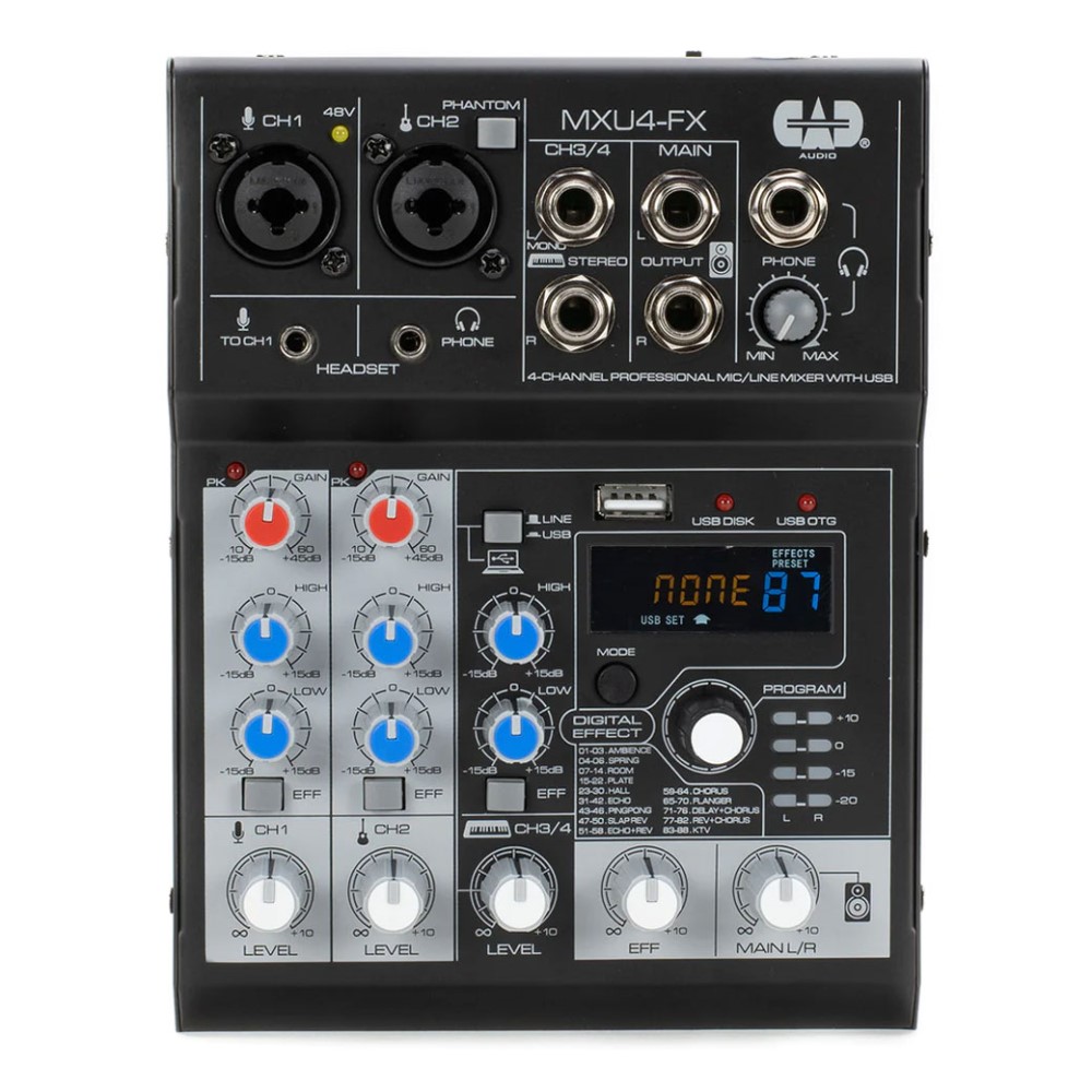 CAD MXU-4FX Κονσόλα/Mixer 4-καναλιών με Ψηφιακά εφέ