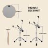 DONNER EC-2003 Practice Pad - Επιφάνεια εξάσκησης Σετ με βάση, θήκη και αξεσουάρ