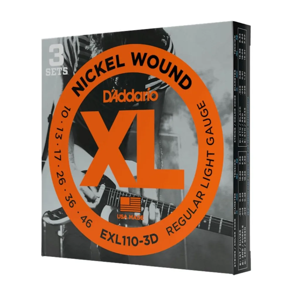 DADDARIO EXL110-3D REGULAR LIGHT 10-46 3-Pack | 3 Σετ Χορδές Ηλεκτρικής Κιθάρας